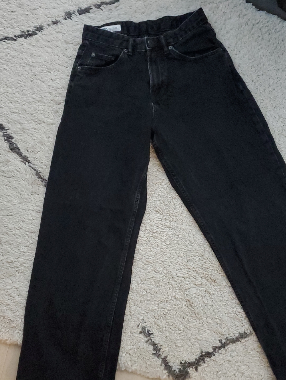 Zara - dark black, high waisted, wide leg